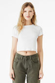 Bella+Canvas Women's Micro Rib Baby Tee 1010 SOLID WHITE BLEND Primary