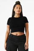 Bella+Canvas Women's Micro Rib Baby Tee 1010 SOLID BLACK BLEND Primary