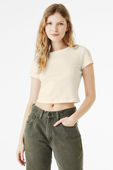 Bella+Canvas Women's Micro Rib Baby Tee 1010 SOLID NATURAL BLEND Primary