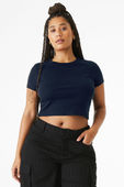 Bella+Canvas Women's Micro Rib Baby Tee 1010 SOLID NAVY BLEND Primary
