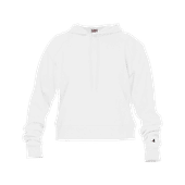 Badger Athletic Fleece Women's Crop Hoodie 126100 WHITE Primary