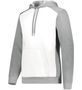 Adult Three-Season Fleece Athletic Pullover 3 Panel Hoodie WHITE/GREY HEATHER Primary