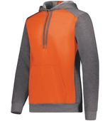 Adult Three-Season Fleece Athletic Pullover 3 Panel Hoodie ORANGE/CARBON HEATHER Primary