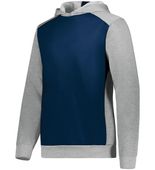 Youth Three-Season Fleece Athletic Pullover 3 Panel Hoodie NAVY/GREY HEATHER Primary