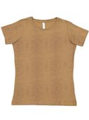 LAT Sportswear Ladies Fine Jersey Tee BROWN REPTILE Primary