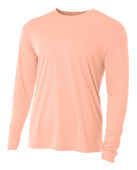 A4 Cooling Performance Adult Long Sleeve Crew SALMON Primary