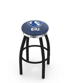 Eastern Illinois U Flat Blk/Chrome Ring Bar Stool