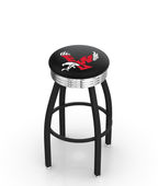 Eastern Washington U Ribbed Blk/Chrome Bar Stool