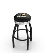 Wright State U Ribbed Ring Black/Chrome Bar Stool