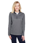 Team 365 Ladys Zone Sonic Heather 1/4 Zip Jacket DK GREY HEATHER Pocket