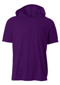 A4 Mens Cooling Performance Short Sleeve Hood Tee PURPLE 2011 Front