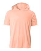 A4 Mens Cooling Performance Short Sleeve Hood Tee SALMON Front
