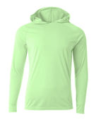 A4 Mens Cooling Performance Long Sleeve Hood Tee LIGHT LIME Front