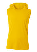 A4 Mens Cooling Performance Sleeveless Hood Tee GOLD 2011 Front