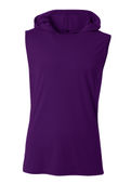 A4 Mens Cooling Performance Sleeveless Hood Tee PURPLE 2011 Front