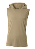 A4 Mens Cooling Performance Sleeveless Hood Tee SAND Front