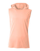 A4 Mens Cooling Performance Sleeveless Hood Tee SALMON Front