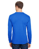 Bayside Unisex Union-Made LS Pocket Crew Tee ROYAL BLUE Back