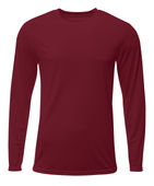 A4 Adult/Youth Sprint L/S Performance Tee MAROON Front