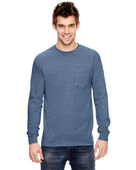 Comfort Colors Adult Heavyweight RS Long-Sleeve Pocket T-Shirt C4410 BLUE JEAN Pocket