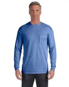 Comfort Colors Adult Heavyweight RS Long-Sleeve Pocket T-Shirt C4410 FLO BLUE Pocket
