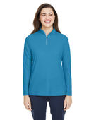 Core 365 Ladies' Fusion ChromaSoft Pique Quarter-Zip CE405W ELECTRIC BLUE Pocket