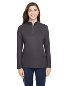 Core 365 Ladies' Fusion ChromaSoft Pique Quarter-Zip CE405W CARBON Pocket
