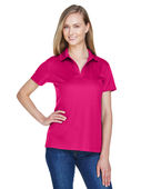 Devon & Jones CrownLux Performance Ladies' Plaited Polo DG20W CROWN RASPBERRY Pocket