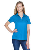 Devon & Jones CrownLux Performance Ladies' Plaited Polo DG20W OCEAN BLUE Pocket