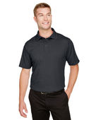 Devon & Jones CrownLux Performance Men's Address Melange Polo DG22 BLACK HEATHER Pocket