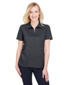 Devon & Jones CrownLux Performance Ladies' Address Melange Polo DG22W BLACK HEATHER Pocket