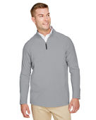 Devon & Jones CrownLux Performance Men's Clubhouse Micro-Stripe Quarter-Zip DG480 BLACK Pocket