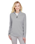 Devon & Jones CrownLux Performance Ladies' Clubhouse Micro-Stripe Quarter-Zip DG480W BLACK Pocket
