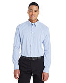 Devon & Jones CrownLux Performance Men's Micro Windowpane Shirt DG540 FRENCH BLUE/ WHT Pocket