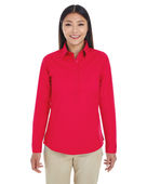 Devon & Jones Ladies' Perfect Fit Half-Placket Tunic Top DP610W RED Pocket