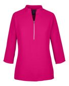 Devon & Jones Ladies' Perfect Fit 3/4-Sleeve Crepe Tunic DP611W CROWN RASPBERRY Pocket