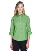 Devon & Jones Ladies' Perfect Fit 3/4-Sleeve Stretch Poplin Blouse DP625W LIME Pocket