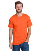 Hanes Adult Workwear Pocket T-Shirt W110 SAFETY ORANGE Pocket