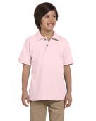 Harriton Youth 6 oz. Ringspun Cotton Pique Short-Sleeve Polo M200Y BLUSH Pocket