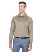 Harriton Men's Advantage Snag Protection Plus Long-Sleeve Tactical Polo M211L DESERT KHAKI Pocket