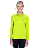 Harriton Ladies' Advantage Snag Protection Plus Long-Sleeve Tactical Polo M211LW SAFETY YELLOW Pocket