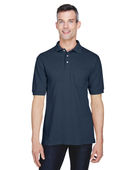 Harriton Men's 5.6 oz. Easy Blend Polo with Pocket M265P NAVY Pocket