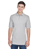 Harriton Men's Tall 5.6 oz. Easy Blend Polo M265T GREY HEATHER Pocket