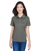Harriton Ladies' 5.6 oz. Easy Blend Polo M265W CHARCOAL Pocket