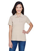 Harriton Ladies' 5.6 oz. Easy Blend Polo M265W STONE Pocket