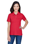 Harriton Ladies' 5.6 oz. Easy Blend Polo M265W RED Pocket