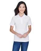 Harriton Ladies' 5.6 oz. Easy Blend Polo M265W WHITE Pocket