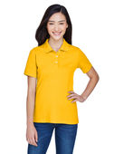 Harriton Ladies' 5.6 oz. Easy Blend Polo M265W SUNRAY YELLOW Pocket