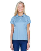 Harriton Ladies' 4 oz. Polytech Polo M315W LIGHT BLUE Pocket