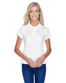 Harriton Ladies' 4 oz. Polytech Polo M315W WHITE Pocket